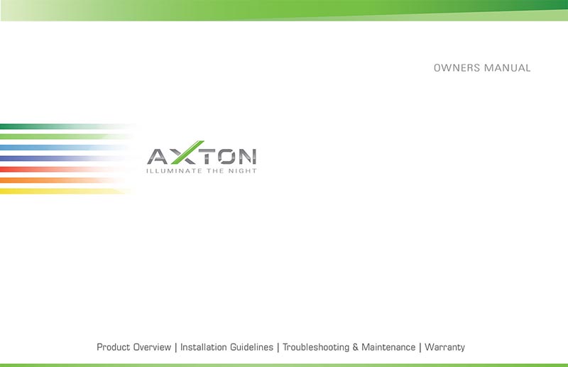 AXTON Owner's Manual pdf
