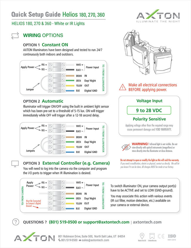 HELIOS 360 Degree Solar IR Illuminator, 360˚ out to 123ft, OffGrid