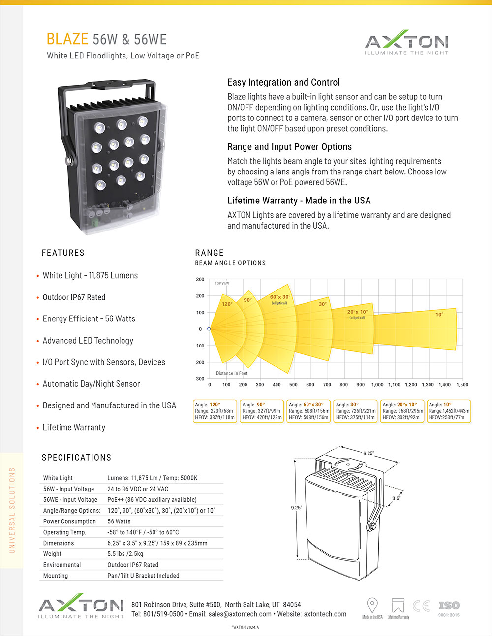 AXTON LED Floodlight Blaze-56W Data-sheet