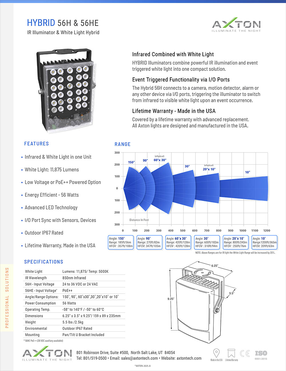 IR & White Illuminator - HYBRID 56H - Data sheet