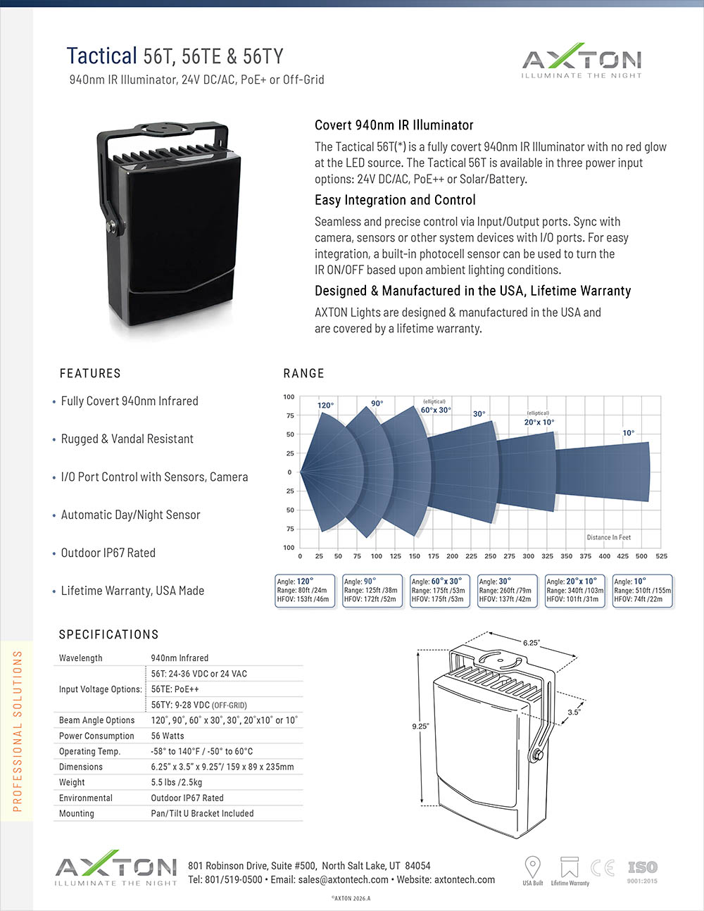 IR illuminator Tactical AT-56T Datasheet
